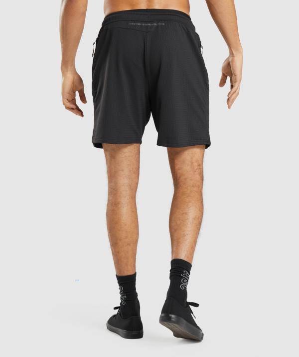 Panske Šortky Gymshark Steve Cook Mesh Čierne | QG8190573